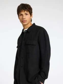 Heren overhemd lm casual zwart