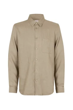Heren overhemd lm casual bruin