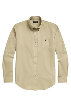 Heren overhemd lm casual bruin