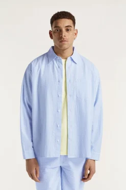 Heren overhemd lm casual blauw