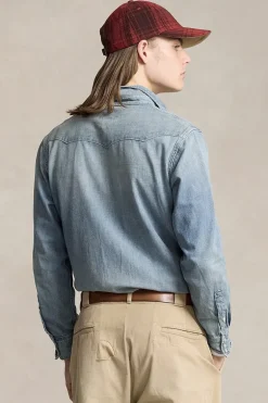 Heren overhemd lm casual blauw
