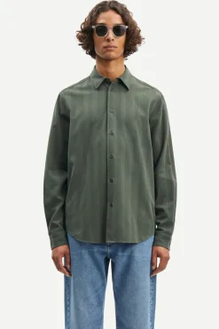 Heren overhemd lm casual groen