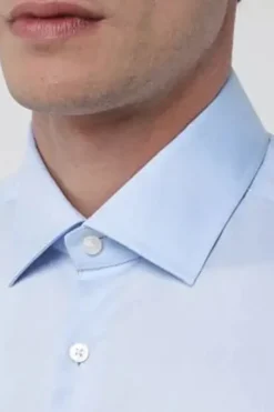 Heren overhemd lm dressual blauw
