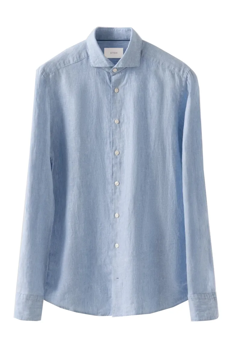 Heren overhemd lm dressual blauw