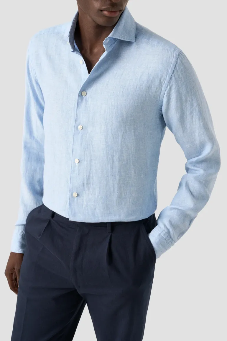 Heren overhemd lm dressual blauw