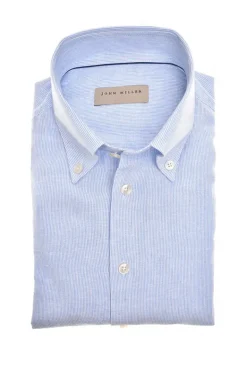 Heren overhemd lm dressual blauw