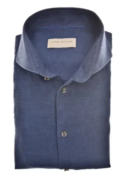 Heren overhemd lm dressual blauw