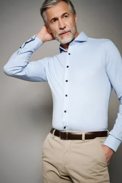 Heren overhemd lm dressual blauw