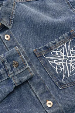 Heren overshirt blauw