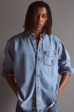 Heren overshirt blauw