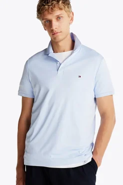 Heren polo korte mouw blauw