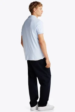 Heren polo korte mouw blauw