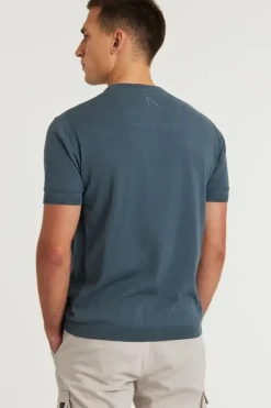 Heren polo korte mouw blauw