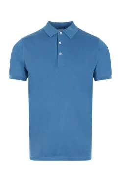 Heren polo korte mouw blauw
