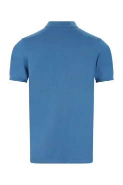 Heren polo korte mouw blauw