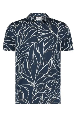 Heren polo korte mouw blauw