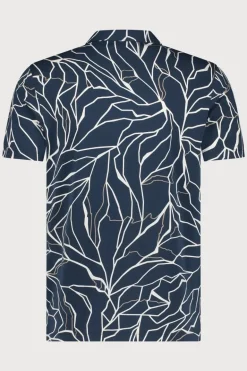 Heren polo korte mouw blauw