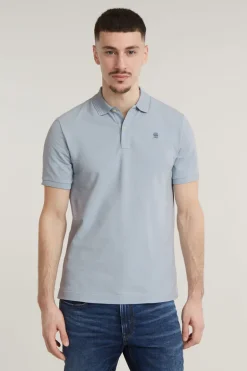 Heren polo korte mouw blauw