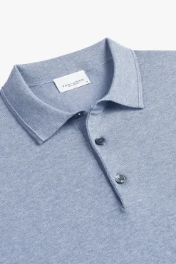 Heren polo korte mouw blauw