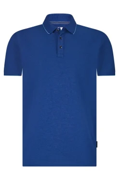 Heren polo korte mouw blauw