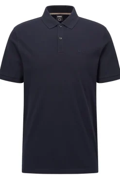Heren polo korte mouw blauw
