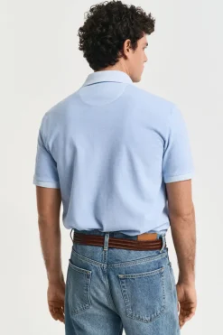 Heren polo korte mouw blauw