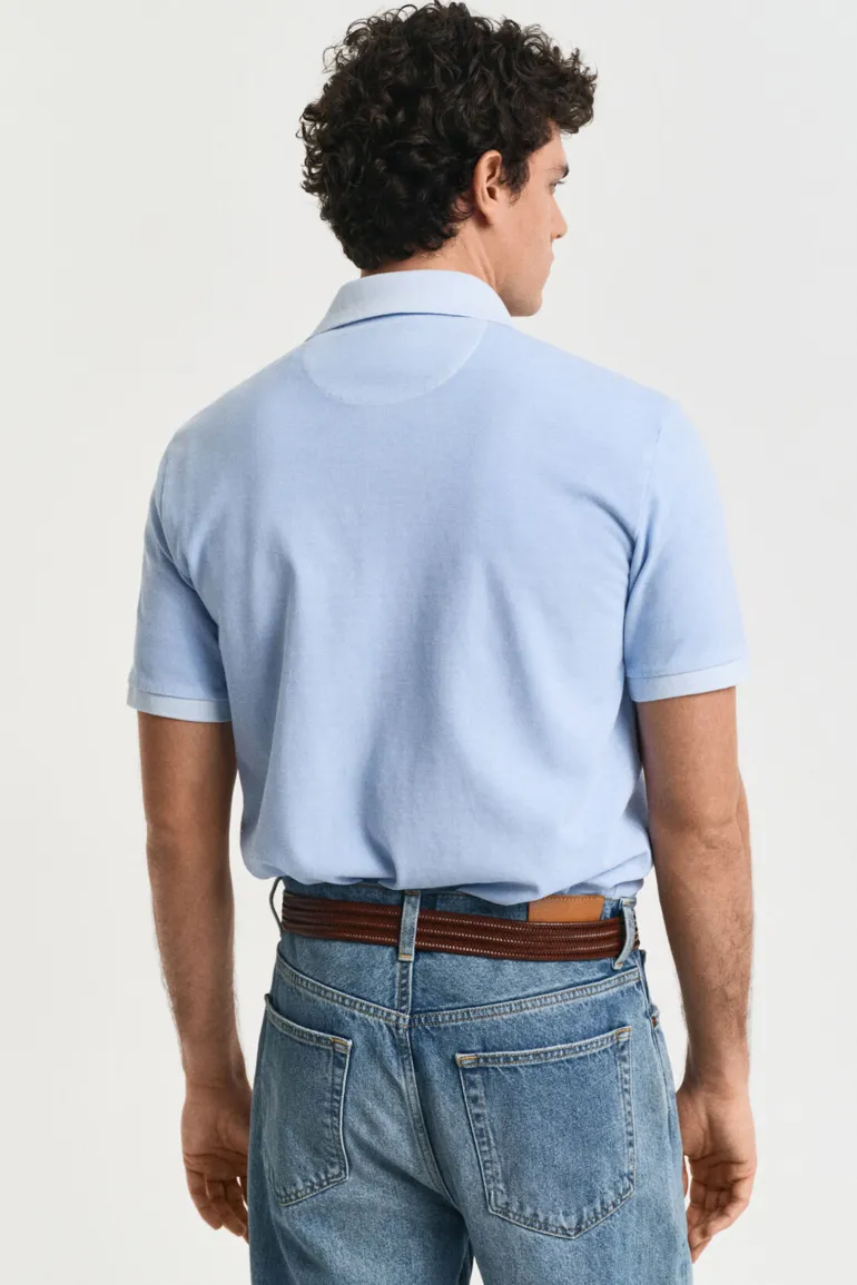 Heren polo korte mouw blauw