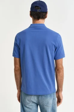 Heren polo korte mouw blauw