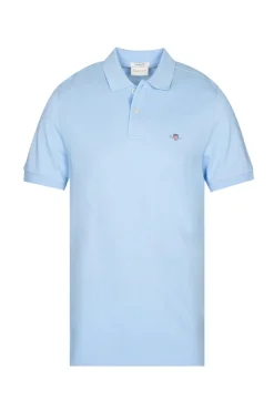Heren polo korte mouw blauw