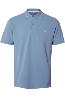 Heren polo korte mouw blauw