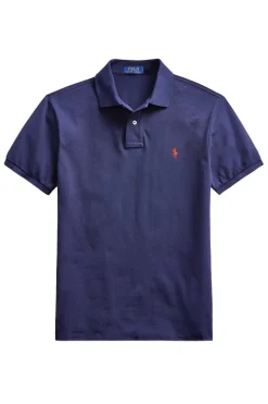 Heren polo korte mouw blauw