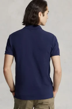 Heren polo korte mouw blauw