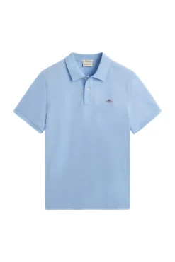 Heren polo korte mouw blauw