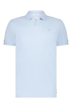 Heren polo korte mouw blauw