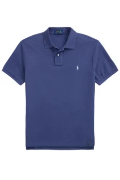 Heren polo korte mouw blauw