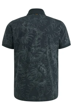 Heren polo korte mouw blauw