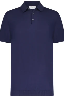 Heren polo korte mouw blauw