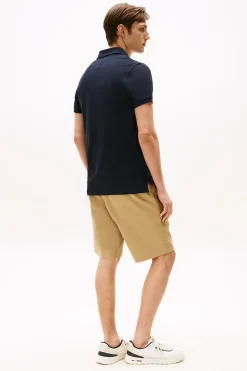 Heren polo korte mouw blauw