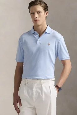 Heren polo korte mouw blauw
