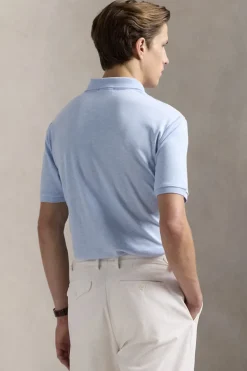 Heren polo korte mouw blauw