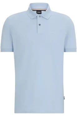 Heren polo korte mouw blauw