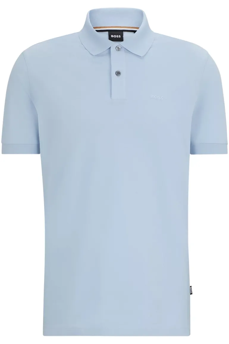 Heren polo korte mouw blauw