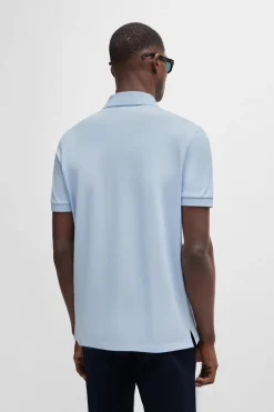 Heren polo korte mouw blauw