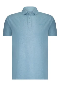 Heren polo korte mouw blauw