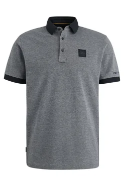 Heren polo korte mouw blauw