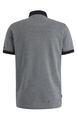 Heren polo korte mouw blauw