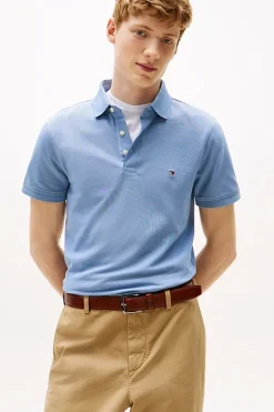 Heren polo korte mouw blauw