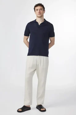 Heren polo korte mouw blauw