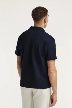 Heren polo korte mouw blauw