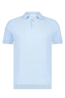 Heren polo korte mouw blauw